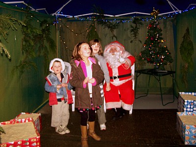 Some children visiting Father Christmas